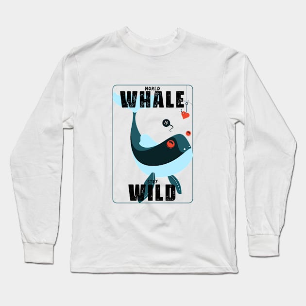 World Whale Stay Wild in a box Box with Love Bait Long Sleeve T-Shirt by ActivLife